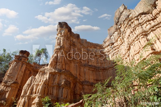 Picture of view of nice giant rock in national park 